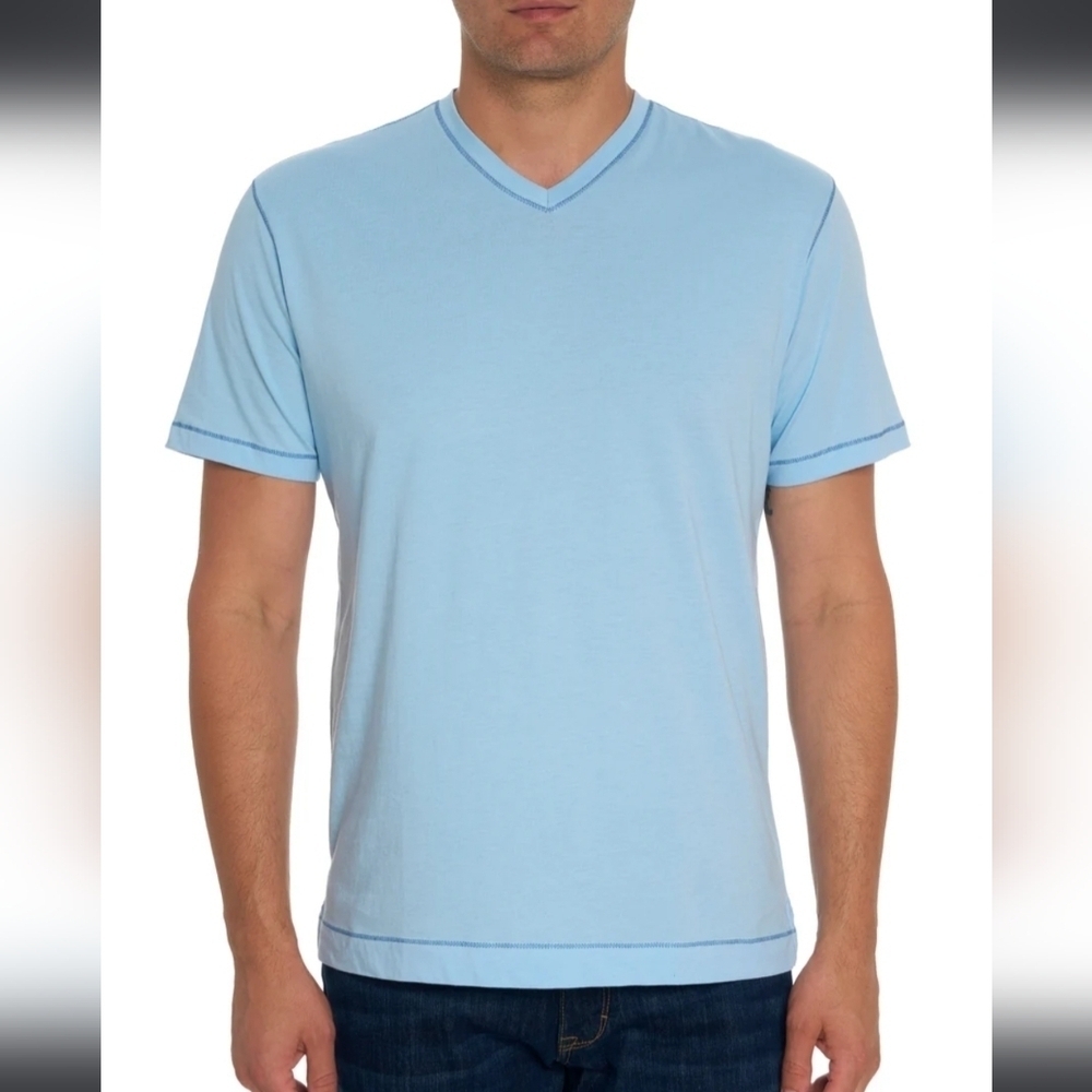 Robert Graham Classic Fit Eastwood V Neck Cotton/ Modal T Shirt. Mens XL